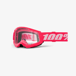 100 PROCENT GOGLE MODEL STRATA 2 YOUTH JUNIOR PINK - CLEAR LENS - KOLOR RÓŻOWY/BIAŁY SZYBA PRZEŹROCZYSTA
