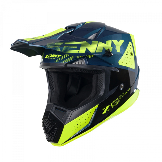 KENNY RACING KASK CROSS/ENDURO MODEL TRACK GRAPHIC ZOOM PETROL KOLOR NIEBIESKI/ŻÓŁTY ROZMIAR L ( 59 - 60 CM )