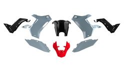 RACETECH (RTECH) KOMPLET PLASTIKÓW (BEZ PRZEDNIEGO BŁOTNIKA) T7 REVOLUTION YAMAHA TENERE 700 '19-'24 KOLOR SZARY/CZARNY/CZERWONY