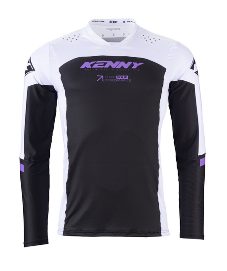 KENNY RACING WYPRZEDAŻ KOSZULKA CROSS/ENDURO MODEL PERFORMANCE SOLID BLACK/PURPLE KOLOR BIAŁY/CZARNY/FIOLETOWY ROZMIAR M