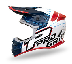 PROGRIP 2024/06 KASK CROSS PG3080 ADVENTURE KOLOR NIEBIESKI BIAŁY CZERWONY ROZM. S (3080-227) ( HOMOLOGACJA ECE 22R06, ZAPIĘCIE DD )