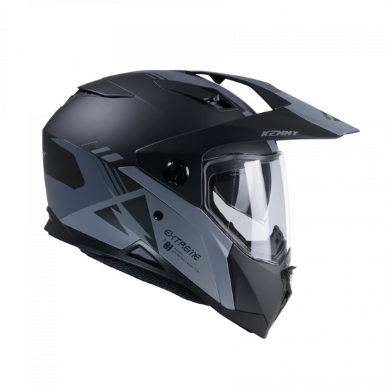 KENNY RACING KASK DUAL ADVENTURE MODEL EXTREME GRAPHIC BLACK/GREY MATT KOLOR CZARNY/SZARY ROZMIAR M ( 57 - 58 CM )