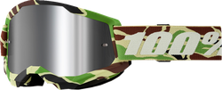 100 PROCENT GOGLE MODEL STRATA 2 WAR CAMO - MIRROR SILVER LENS - KOLOR CAMOUFLAGE SZYBKA SREBRNE LUSTRO