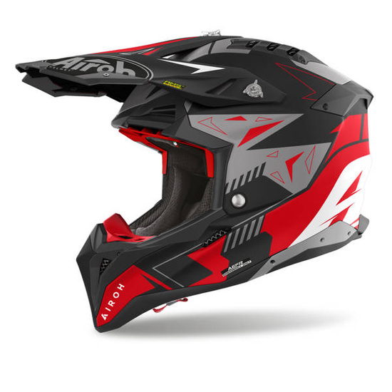 Kask + Gogle gratis, AIROH Aviator 3 Spin czerwony matowy