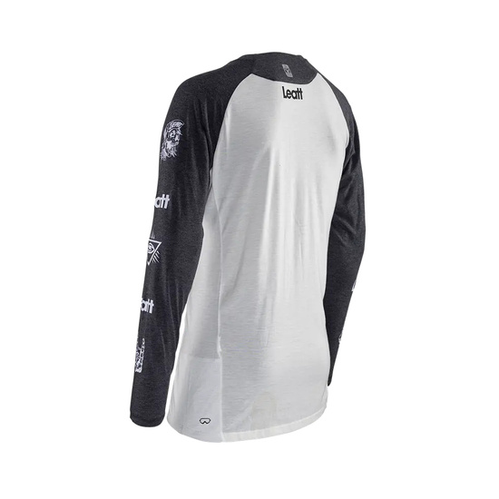 LEATT KOSZULKA ROWEROWA MTB GRAVITY 2.0 JERSEY WHITE KOLOR BIAŁY/GRAFITOWY ROZMIAR S