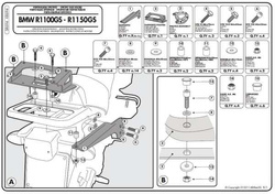 KAPPA STELAŻ KUFRA CENTRALNEGO BMW R 1100GS (94-99), R 1150GS (00-03) ( Z PŁYTĄ MONOKEY )