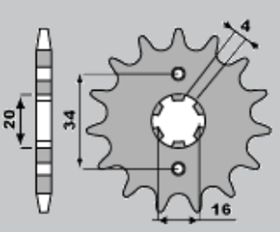 PBR ZĘBATKA PRZEDNIA 263 15 18NC YAMAHA XT 125R/X 05-09 , JUNAK 125 (+1) (ŁAŃC. 428)