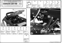 KAPPA STELAŻ KUFRÓW BOCZNYCH MONOKEY SIDE KAWASAKI ZZR - TYLKO POD KUFRY K33N K'ROAD