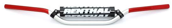 RENTHAL KIEROWNICA 7/8 CALA (22MM) MX HANDLEBAR SILVER/RED RC HIGH PADDED PADDED KOLOR SREBRNY/CZERWONY Z GĄBKĄ