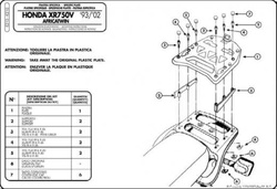KAPPA STELAŻ KUFRA CENTRALNEGO HONDA XRV 750 AFRICA TWIN (93-02) ( Z PŁYTĄ MONOKEY )