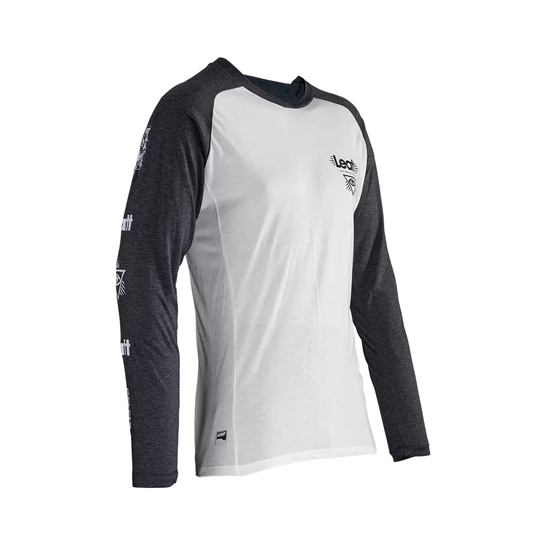 LEATT KOSZULKA ROWEROWA MTB GRAVITY 2.0 JERSEY WHITE KOLOR BIAŁY/GRAFITOWY ROZMIAR S