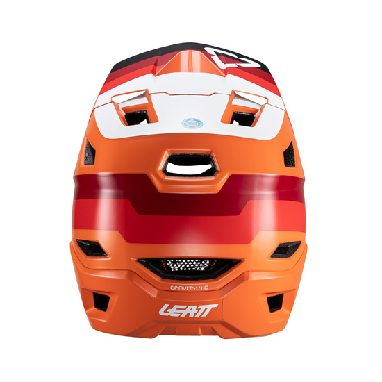 LEATT KASK ROWEROWY MTB GRAVITY 4.0 V24 HELMET FLAME KOLOR POMARAŃCZOWY/BORDOWY/BIAŁY ROZMIAR M (57-58 cm)