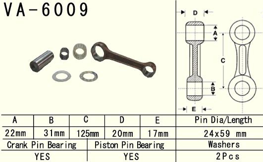 VESRAH KORBOWÓD YAMAHA YZ 250 (YZ250) '99-'20 (VA6009) (MADE IN JAPAN)