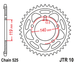 JT ZĘBATKA TYLNA 4671 45 BMW S 1000 RR '19 (467145JT) (ŁAŃC. 525)