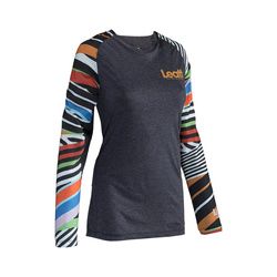 LEATT KOSZULKA ROWEROWA (DAMSKA) MTB ALLMTN 3.0 JERSEY WOMEN STRIPES KOLOR SZARY/MULTICOLOR ROZMIAR XS
