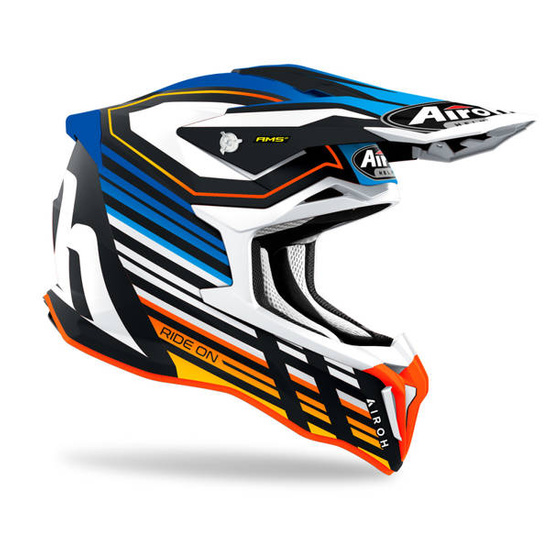 Kask AIROH Strycker Shaded niebiesko pomarańczowy matowy