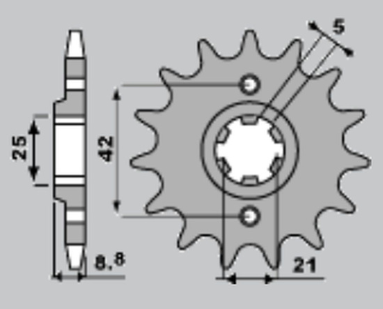 PBR ZĘBATKA PRZEDNIA 507 14 18NC KAWASAKI KX 250 86, KX 500 84-86 (ŁAŃC. 520)