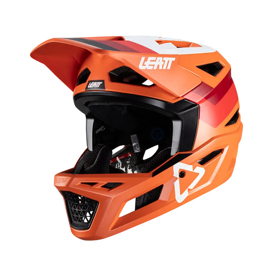 LEATT KASK ROWEROWY MTB GRAVITY 4.0 V24 HELMET FLAME KOLOR POMARAŃCZOWY/BORDOWY/BIAŁY ROZMIAR S (55-56 cm)