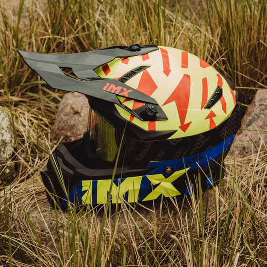 Kask iMX FMX-02 Graphic czarno biało fluo