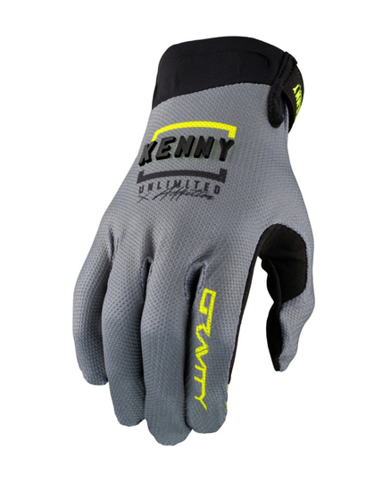 KENNY RACING RĘKAWICE CROSS/ENDURO/ROWEROWE MTB MODEL GRAVITY GREY/NEON YELLOW KOLOR SZARY/CZARNY/ŻÓŁTY FLUO ROZMIAR M