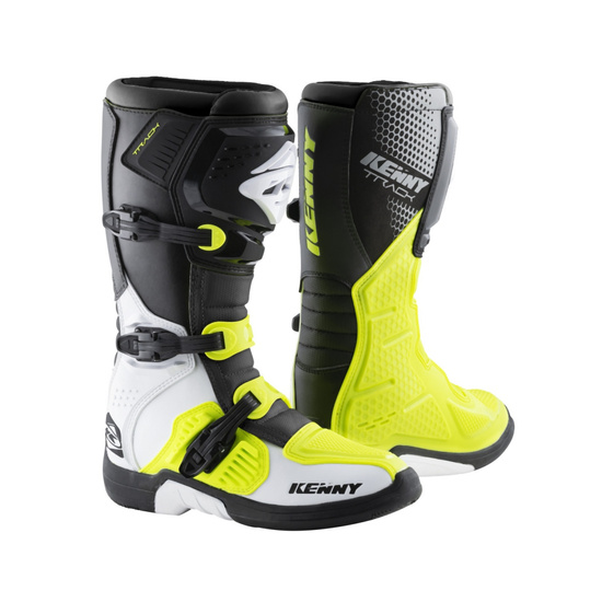 KENNY RACING BUTY CROSS/ENDURO MODEL TRACK WHITE/NEON YELLOW KOLOR BIAŁY/CZARNY/ŻÓŁTY FLUO ROZMIAR 45