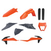 POLISPORT KOMPLET PLASTIKÓW (FULL KIT) KTM EXC/EXC-F TPI '20-'23 W ZESTAWIE OSŁONA LAMPY (8668600002) I OSŁONY AMORTYZATORÓW (8398600003) KOLOR POMARAŃCZOWY SZARY