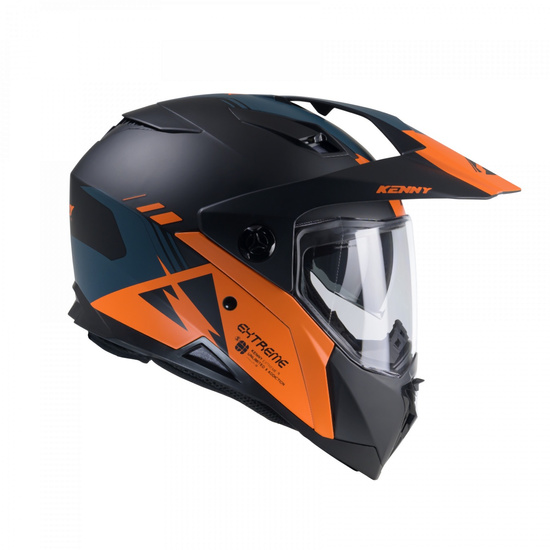 KENNY RACING KASK DUAL ADVENTURE MODEL EXTREME GRAPHIC ORANGE/PETROL MATT KOLOR CZARNY/POMARAŃCZOWY ROZMIAR M (57 - 58 CM)