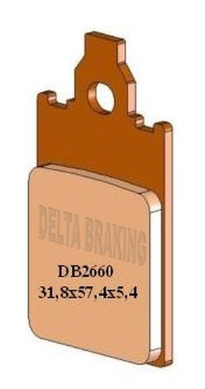 DELTA BRAKING KLOCKI HAMULCOWE KH116 PRZÓD APRILIA AF-1 50 '86-'92, YAMAHA DT 50R '97-'01, PIAGGIO FREE 50 '95-'01, BETA TEMPO 50 '94-'97, MALAGUTI F12 50 PHANTOM '94-'02, GARELLI SAHEL 50 '91-,