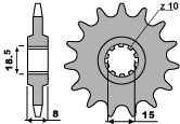 PBR ZĘBATKA PRZEDNIA 599 14 18NC (ŁAŃC. 415)