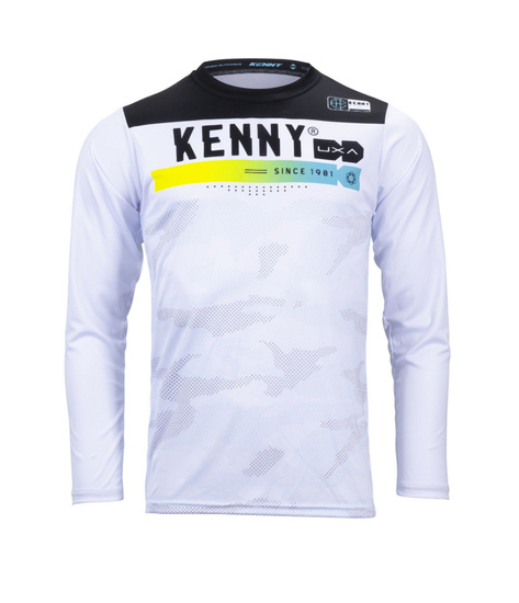 KENNY RACING WYPRZEDAŻ KOSZULKA ROWEROWA MTB MODEL ELITE CAMO WHITE KOLOR BIAŁY/CZARNY ROZMIAR XXL