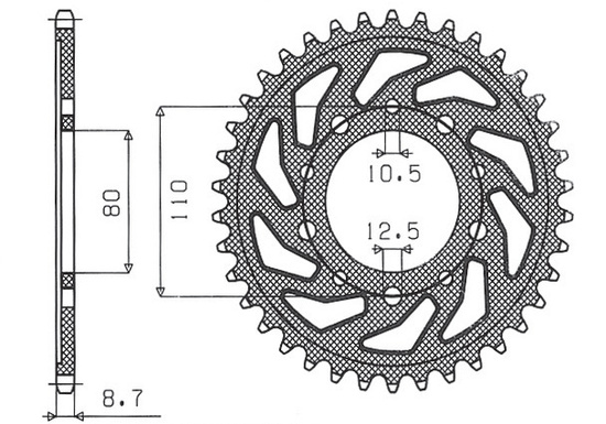 SUNSTAR ZĘBATKA TYLNA 334 40 HONDA VF 750C MAGNA '94-'04 (RC43) (JTR1334.40) (ŁAŃC. 530) (33440JT)