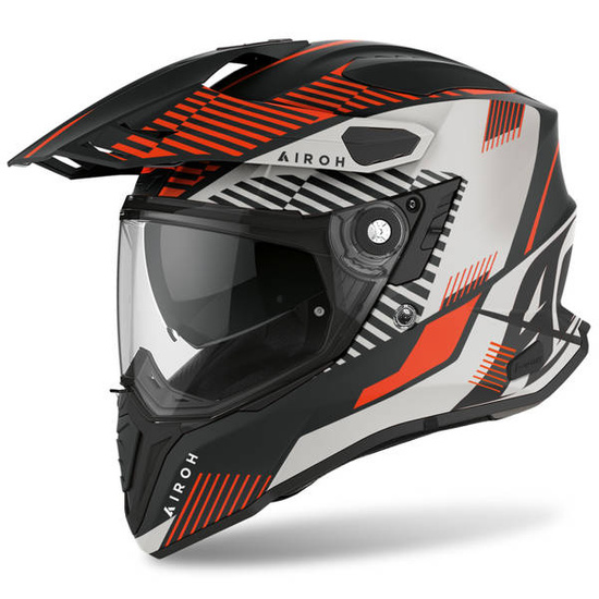 Kask AIROH Commander Boost pomarańczowo czarny matowy
