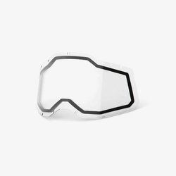 100 PROCENT RC2/AC2/ST2 REPLACEMENT LENS - CLEAR - SZYBA/SZYBKA PODWÓJNA DO GOGLI RACECRAFT 2/ ACCURI 2/ STRATA 2 KOLOR PRZEŹROCZYSTY STARY KOD : 51008-501-01