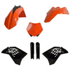 POLISPORT KOMPLET PLASTIKÓW (FULL KIT) KTM SX/SX-F/XC-F '08-'10 W ZESTAWIE TABLICA PRZEDNIA (8664400001) I OSŁONY AMORTYZATORÓW (8398500003) KOLOR POMARAŃCZOWY