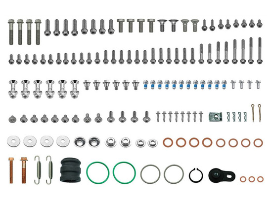 PSYCHIC 2025/01 KOMPLET ŚRUB, NAKRETEK, PODKŁADEK I TULEJEK DO MONTAŻU PLASTIKÓW KTM SX / XC / XC-W / EXC 200 / 300 '02-'24, HUSQVARNA TE / TX 300 '14-'24, GAS GAS EC / EX 300 '21-'24