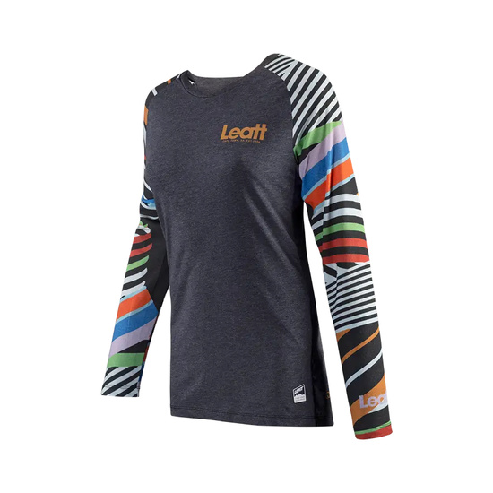 LEATT KOSZULKA ROWEROWA (DAMSKA) MTB ALLMTN 3.0 JERSEY WOMEN STRIPES KOLOR SZARY/MULTICOLOR ROZMIAR XS