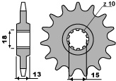 PBR ZĘBATKA PRZEDNIA 155 13 18NC (ŁAŃC. 415)