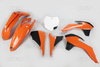 UFO KOMPLET PLASTIKÓW KTM SX/SXF '13-'15, SX 250 '16, KOLOR OEM '13-'14 (POMARAŃCZOWY/CZARNY/BIAŁY) (KT515E999)