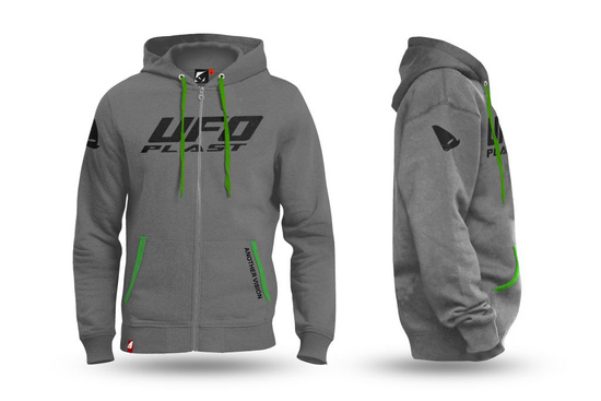 UFO BLUZA Z KAPTUREM KOLOR SZARY ROZMIAR M 100% BAWEŁNY - KOLEKCJA 2024