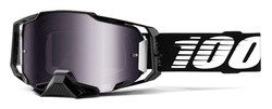 100 PROCENT GOGLE MODEL ARMEGA BLACK - MIRROR SILVER LENS - KOLOR CZARNY SZYBKA SREBRNE LUSTRO