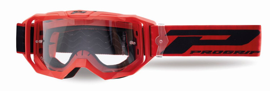 PROGRIP 2024/11 GOGLE PG3300-411 TR VISION KOLOR CZERWONY MAT (SZYBA PG3310 PRZEZROCZYSTA ANTISCRATCH, NO FOG, ANTI UV)