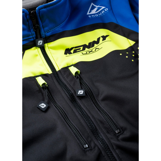 KENNY RACING KURTKA ADVENTURE/ENDURO MODEL SOFTSHELL BLUE KOLOR CZARNY/NIEBIESKI/ŻÓŁTY ROZMIAR XL