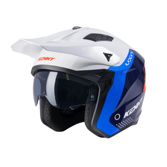 KENNY RACING KASK OTWARTY JET MODEL MILES GRAPHIC WHITE/ORANGE/BLUE KOLOR BIAŁY/NIEBIESKI/POMARAŃCZOWY ROZMIAR S ( 55 - 56 CM )