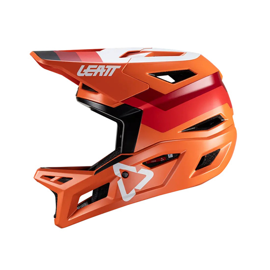 LEATT KASK ROWEROWY MTB GRAVITY 4.0 V24 HELMET FLAME KOLOR POMARAŃCZOWY/BORDOWY/BIAŁY ROZMIAR S (55-56 cm)