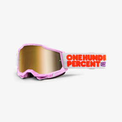 100 PROCENT GOGLE MODEL ACCURI 2 HUNDREDS - MIRROR TRUE GOLD LENS - KOLOR RÓŻOWY/CZERWONY SZYBKA ZŁOTE LUSTRO