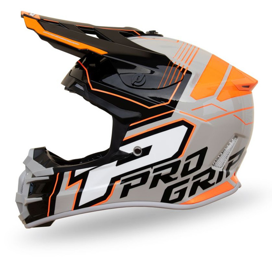 PROGRIP 2024/06 KASK CROSS PG3080 ADVENTURE KOLOR SZARY CZARNY POMARAŃCZOWY ROZM. S (3080-211) ( HOMOLOGACJA ECE 22R06, ZAPIĘCIE DD )
