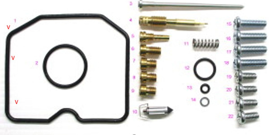 BEARING WORX ZESTAW NAPRAWCZY GAŹNIKA KAWASAKI KLF 300C BAYOU '97-'05 (26-1392)