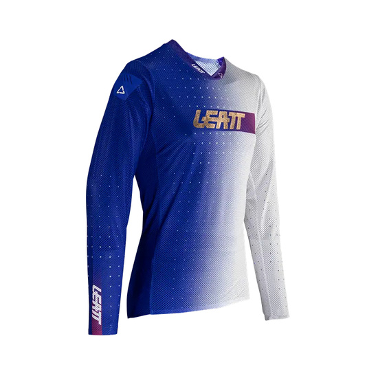 LEATT KOSZULKA ROWEROWA (DZIECIĘCA) MTB GRAVITY 4.0 JUNIOR JERSEY ULTRABLUE KOLOR NIEBIESKI/BIAŁY ROZMIAR M (130-140cm)