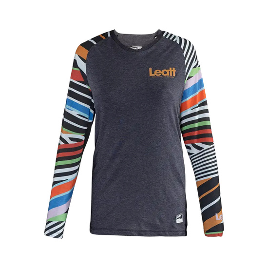 LEATT KOSZULKA ROWEROWA (DAMSKA) MTB ALLMTN 3.0 JERSEY WOMEN STRIPES KOLOR SZARY/MULTICOLOR ROZMIAR XS