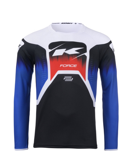 KENNY RACING WYPRZEDAŻ KOSZULKA CROSS/ENDURO MODEL FORCE SPRING SUMMER BLACK/NAVY/RED KOLOR BIAŁY/CZARNY/NIEBIESKI ROZMIAR M